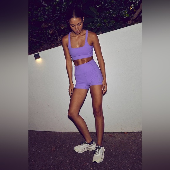 Free People Movement Never Better Square Neck Bra XS NWT Lilac ice - Picture 4 of 12